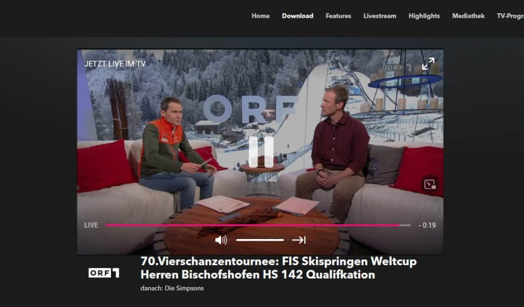 ORF1 Livestream auf der Zappn Homepage (Screenshot: artofsmart.at)